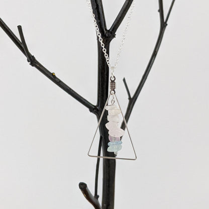 Cancer Triangle Pendant and Dangle Earring Set