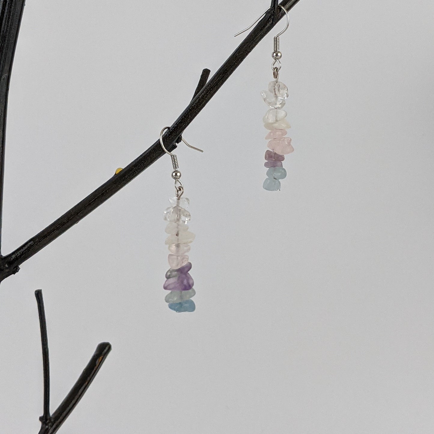 Cancer Triangle Pendant and Dangle Earring Set