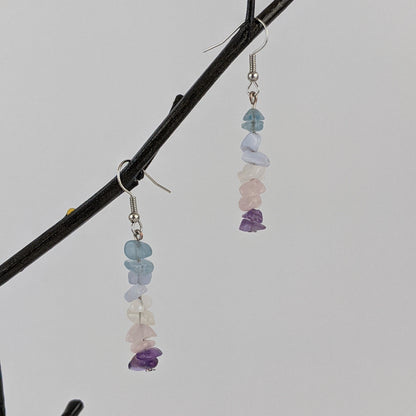 Pisces Triangle Pendant and Dangle Earrings Set